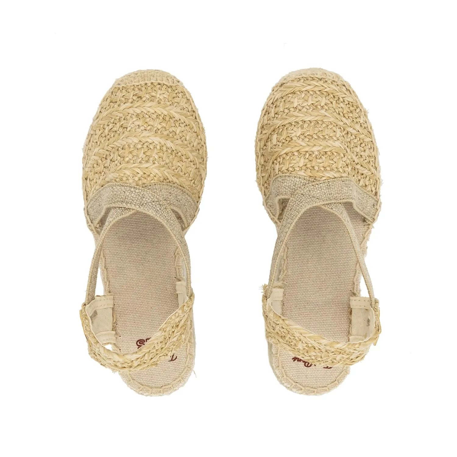 Vegan Mulricolored Raffia Sandals For Kids - Edita-NZ